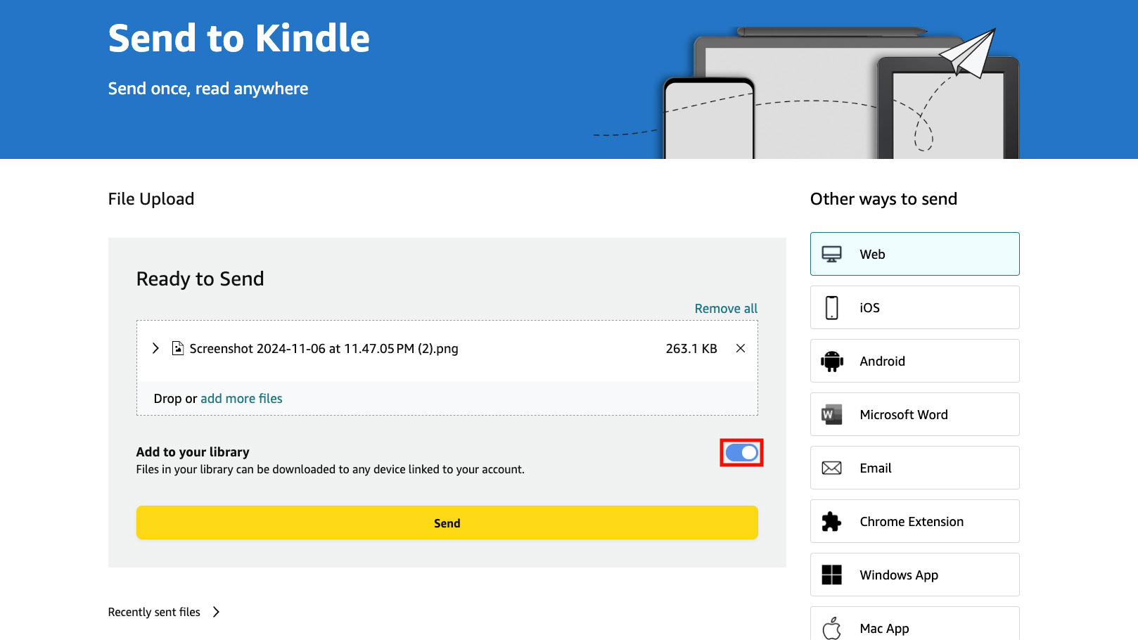 How to use Send to Kindle on the web 2