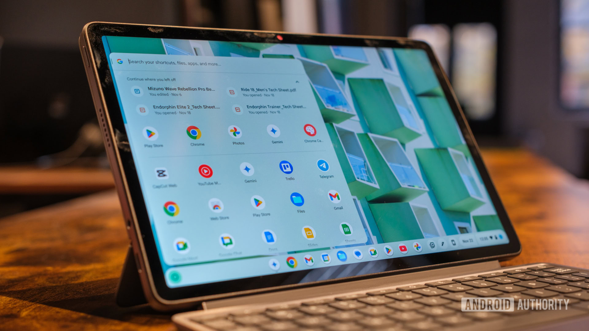 Lenovo Chromebook Duet Gen 9 menu open