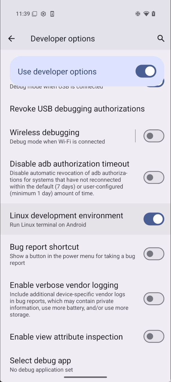 Linux development environment toggle in Android 15 QPR2 Beta 1