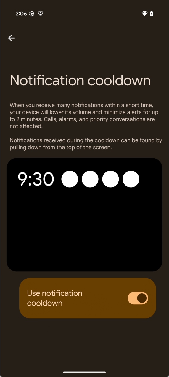 Notification cooldown in Android 16 DP1