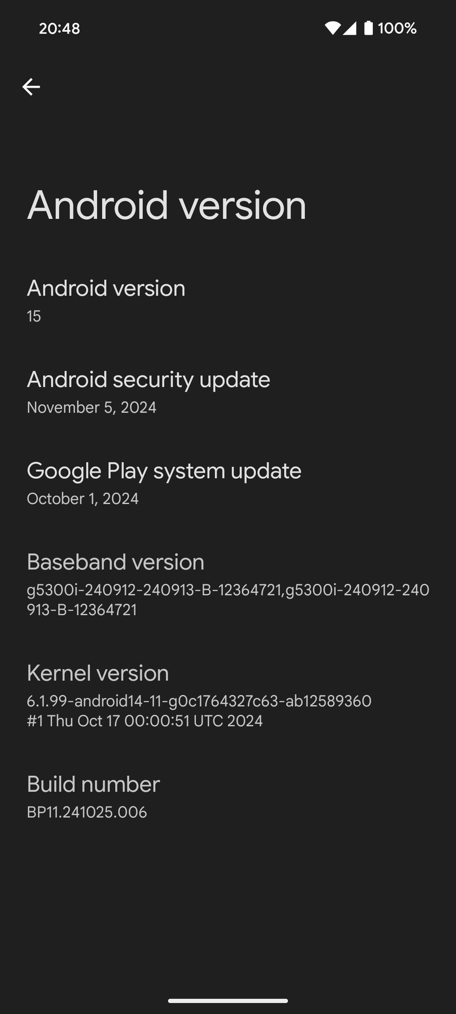 Pixel 8 kernel version in Android 15 QPR2