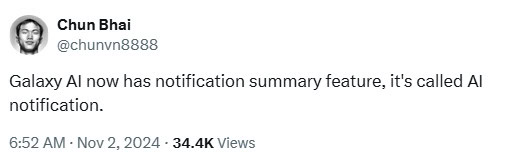 Samsung AI notification summary chunvn8888