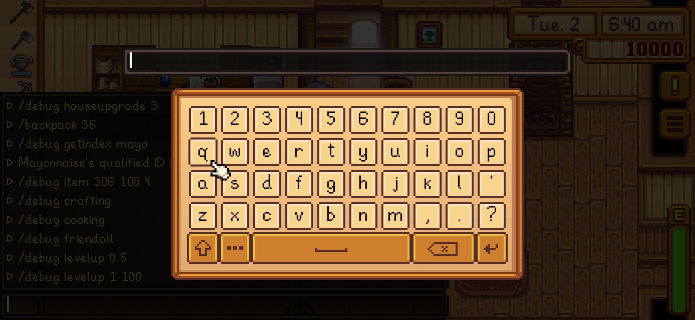 Stardew Valley chat cheat codes