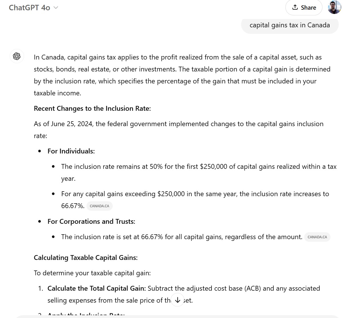 chatgpt capital gains tax