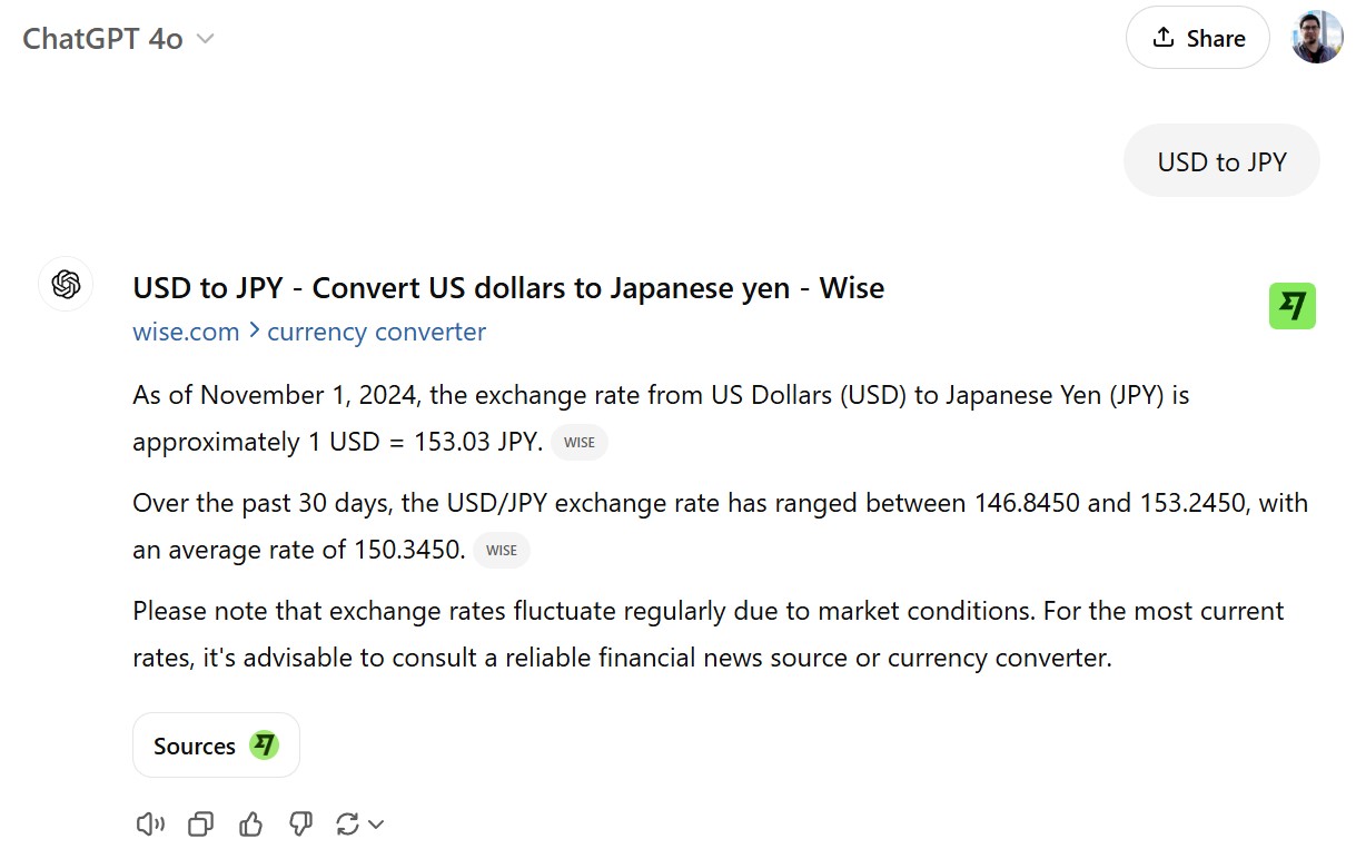 chatgpt search jpy to usd