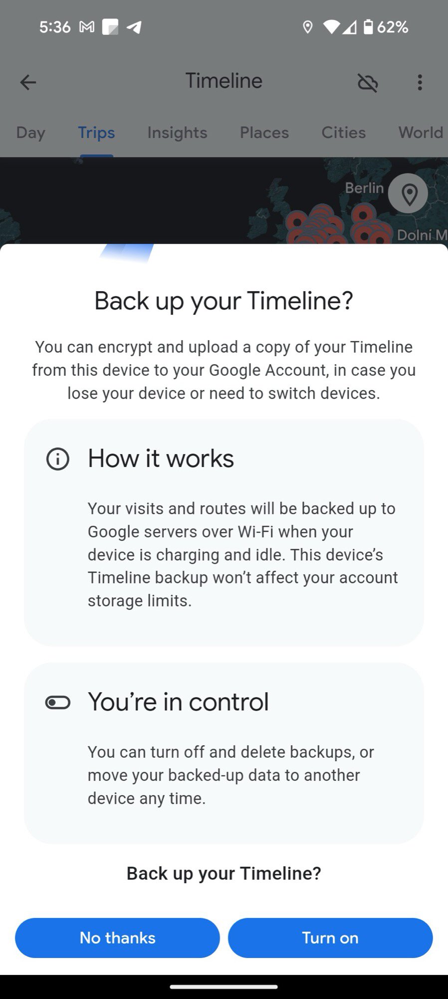 google maps timeline backup