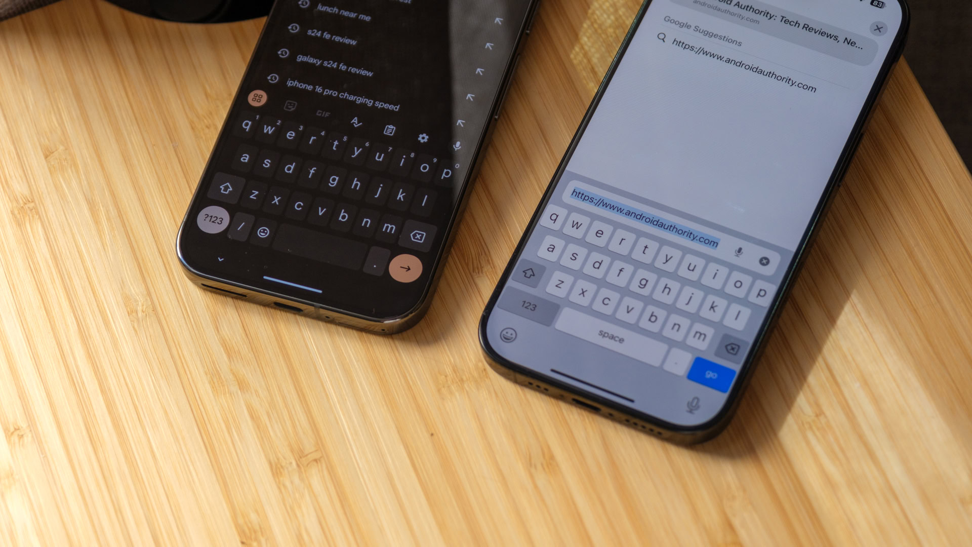 iPhone 16 Pro keyboard vs Pixel 9 Pro