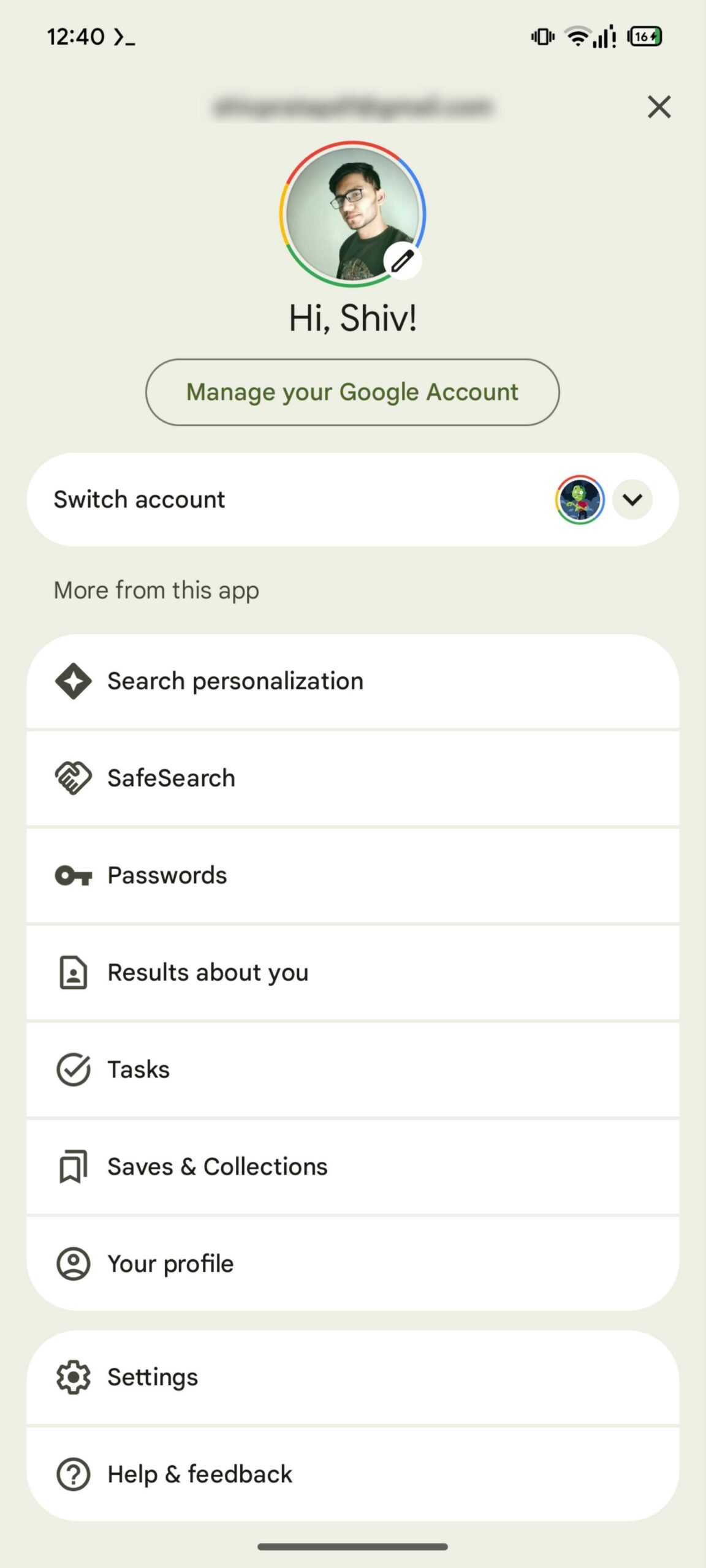 new google account switcher ui 2