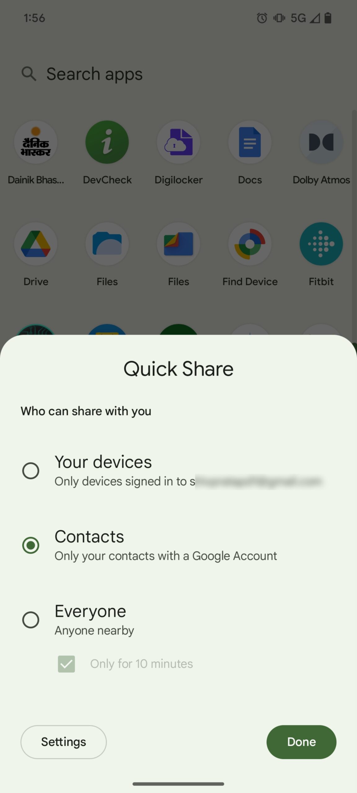 quick share button original function apk teardown 1