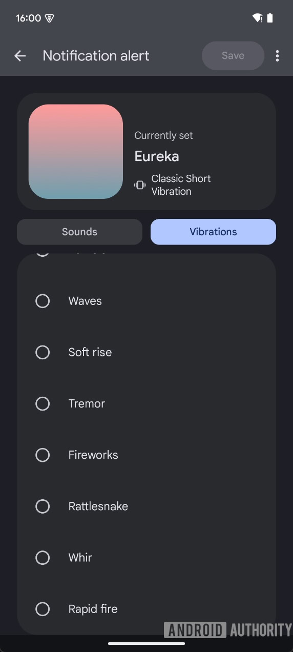 2b Pixel Sounds vibration pattern options for notification alerts