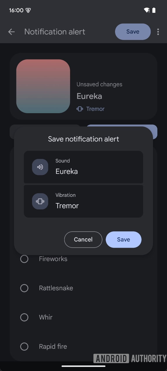 3b Pixel Sounds save notification alert dialog