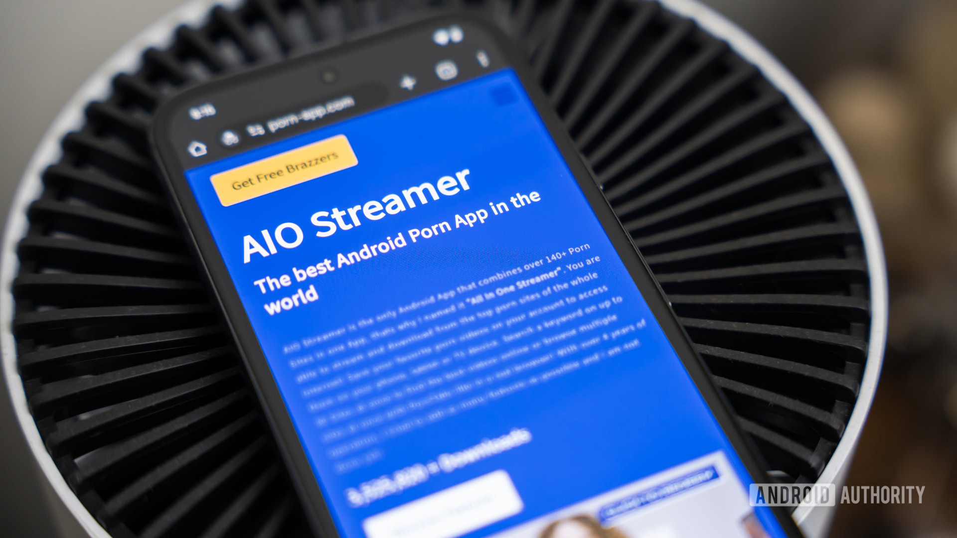 AIO Streamer page on smartphone