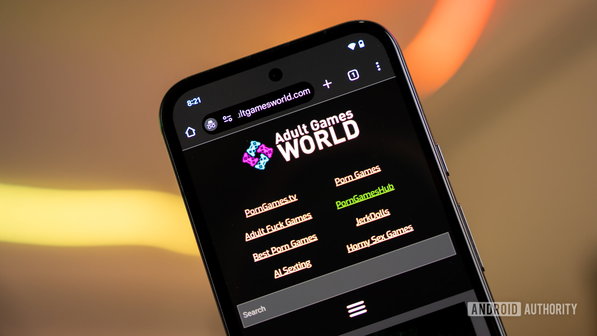 Adult Games World on smartphone