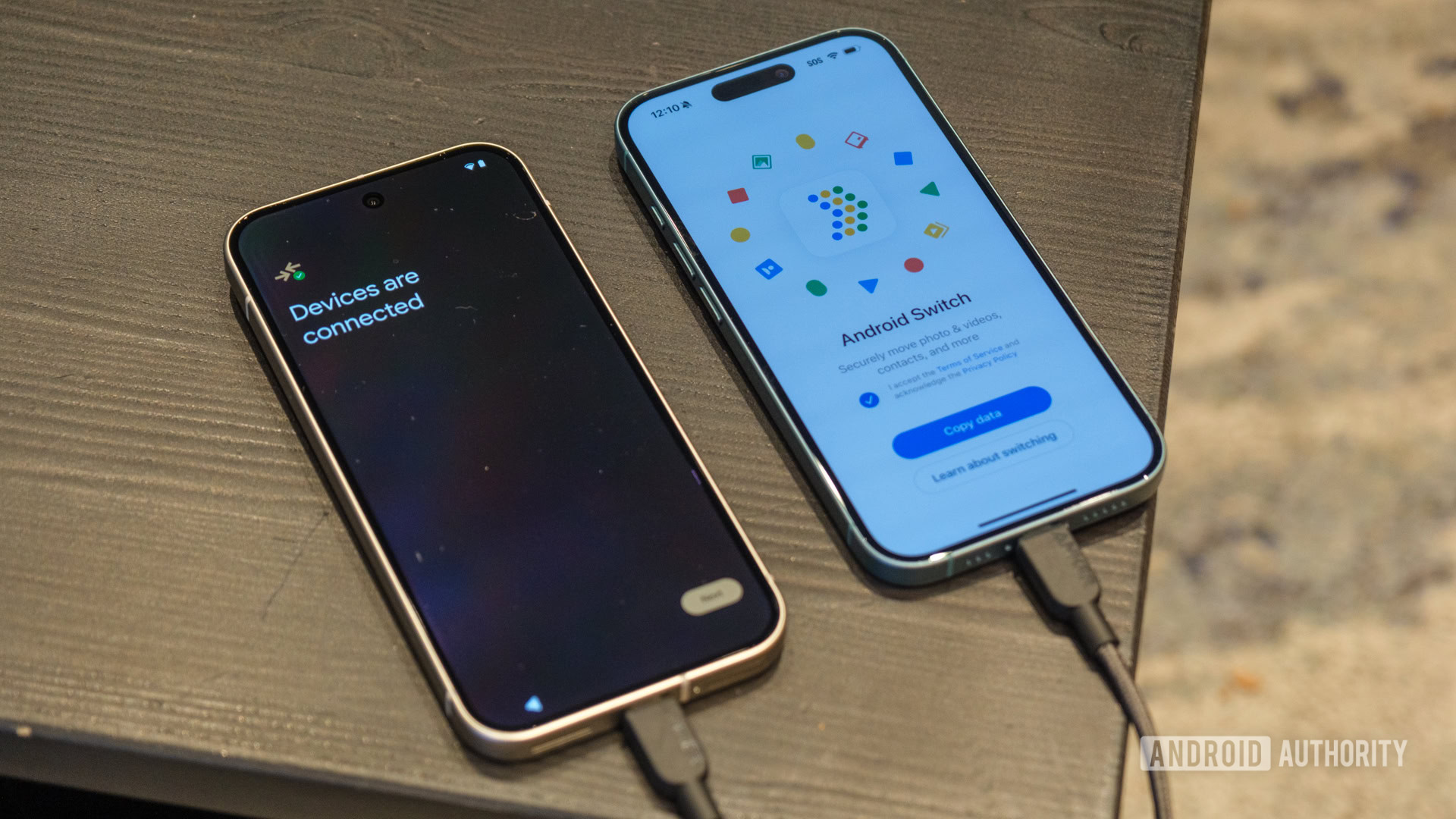 Android Switch connected to iPhone and Pixel 9