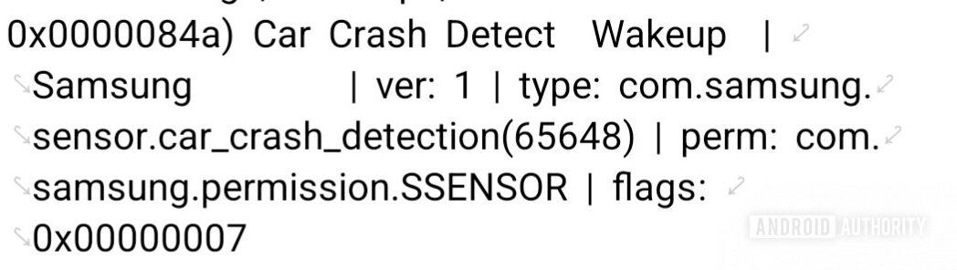 Car Crash Detect sensor on the Galaxy S25 Ultra