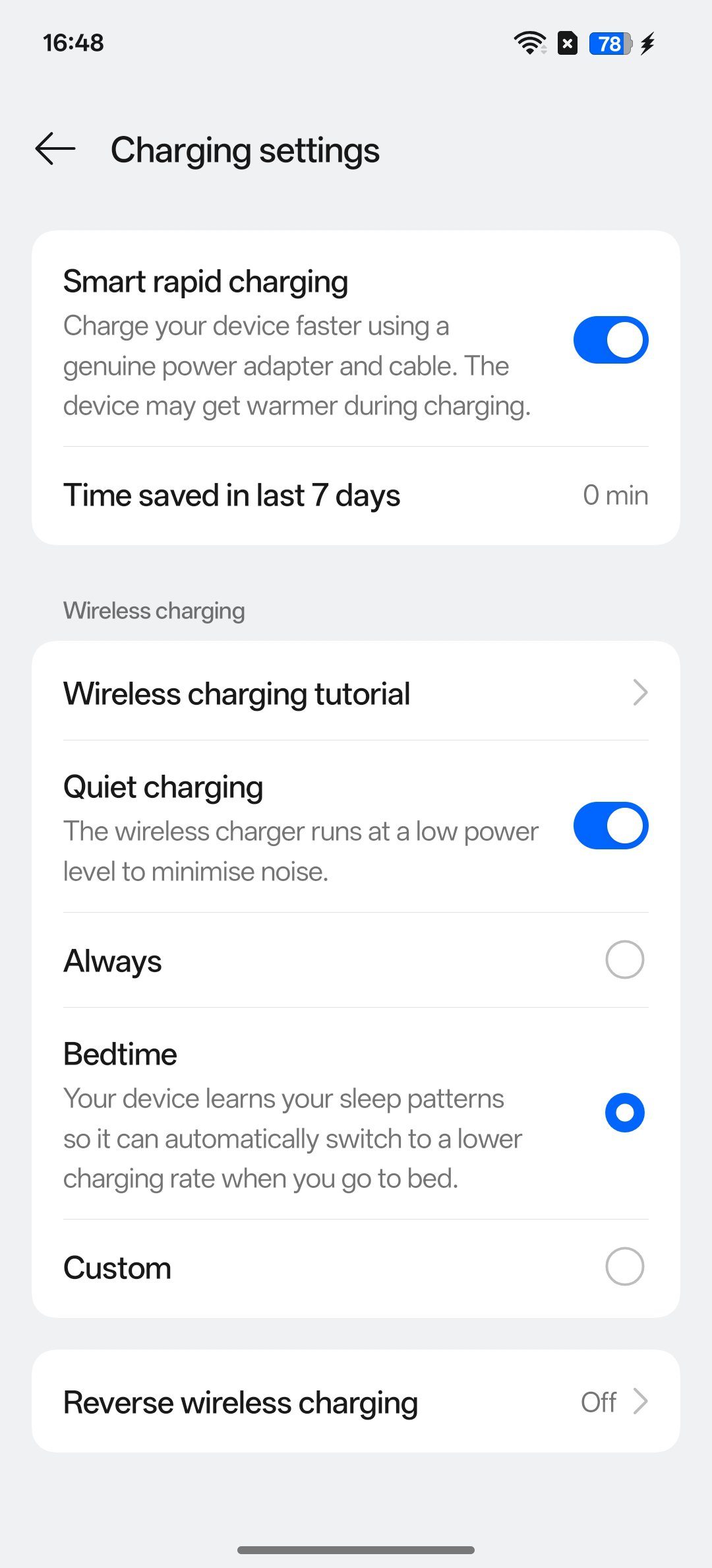 ColorOS 15 charging settings