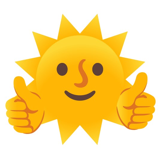 Emoji Kitchen Sun and Thumbs Up