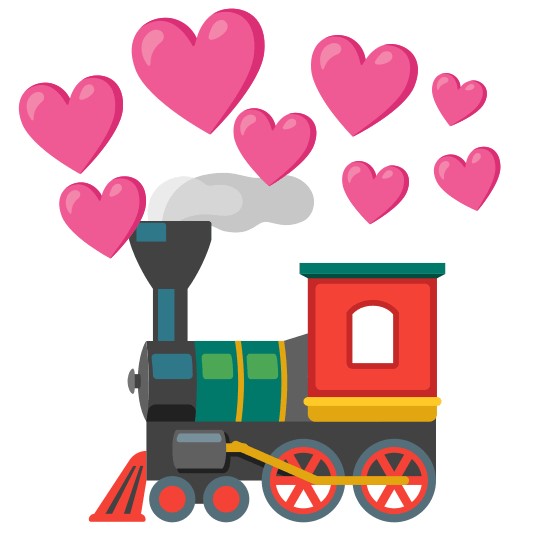 Emoji Kitchen Train and Cupid