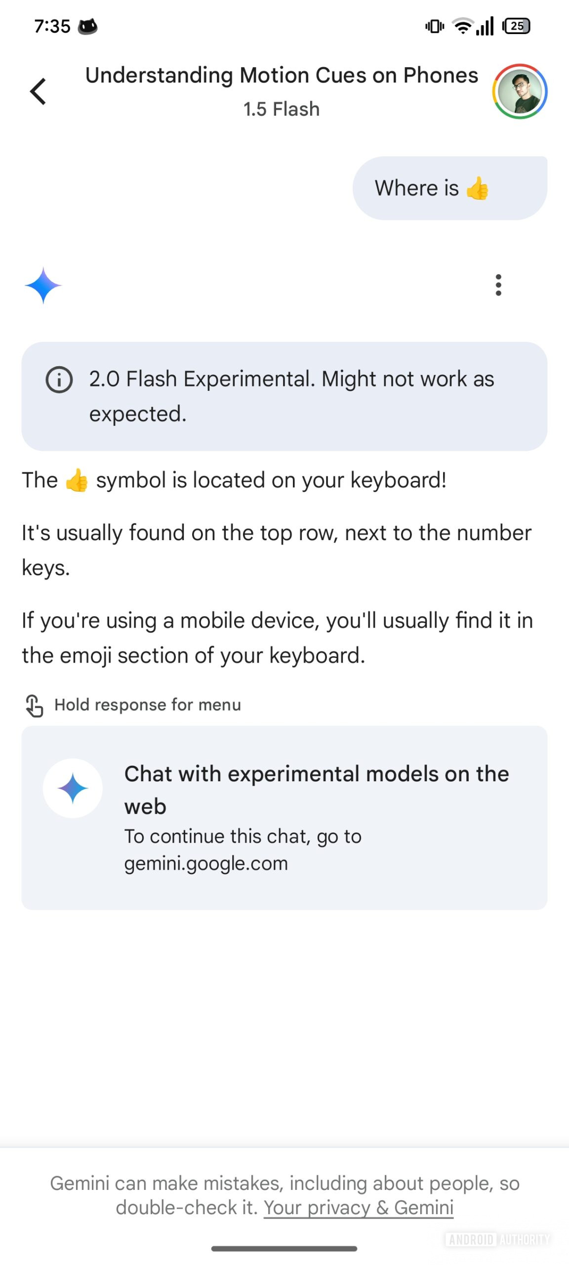 Google Gemini on Android AI model selector (1)