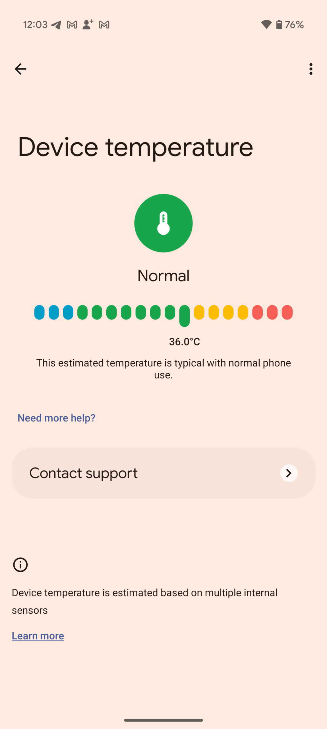 Google Pixel device temperature 2