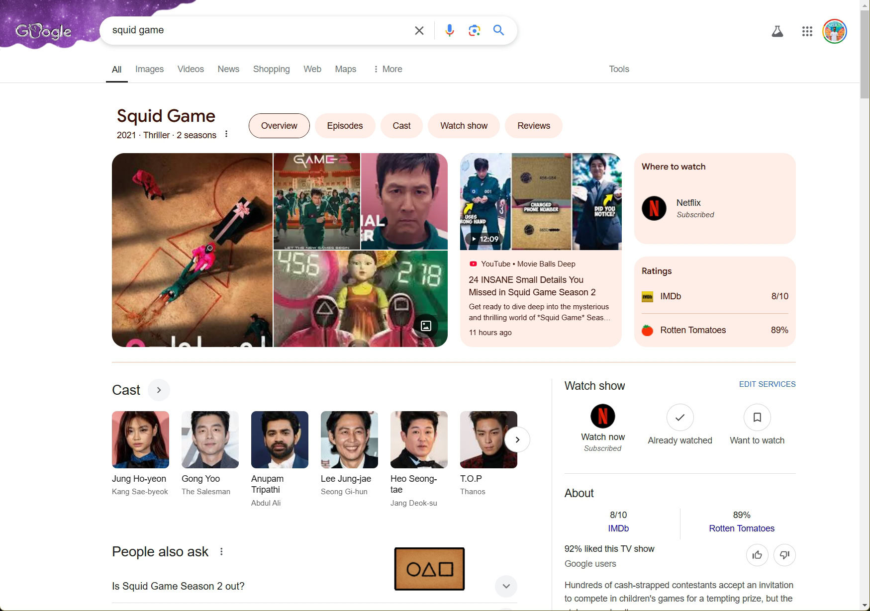 Google Search Squid Game Easter Egg (2)