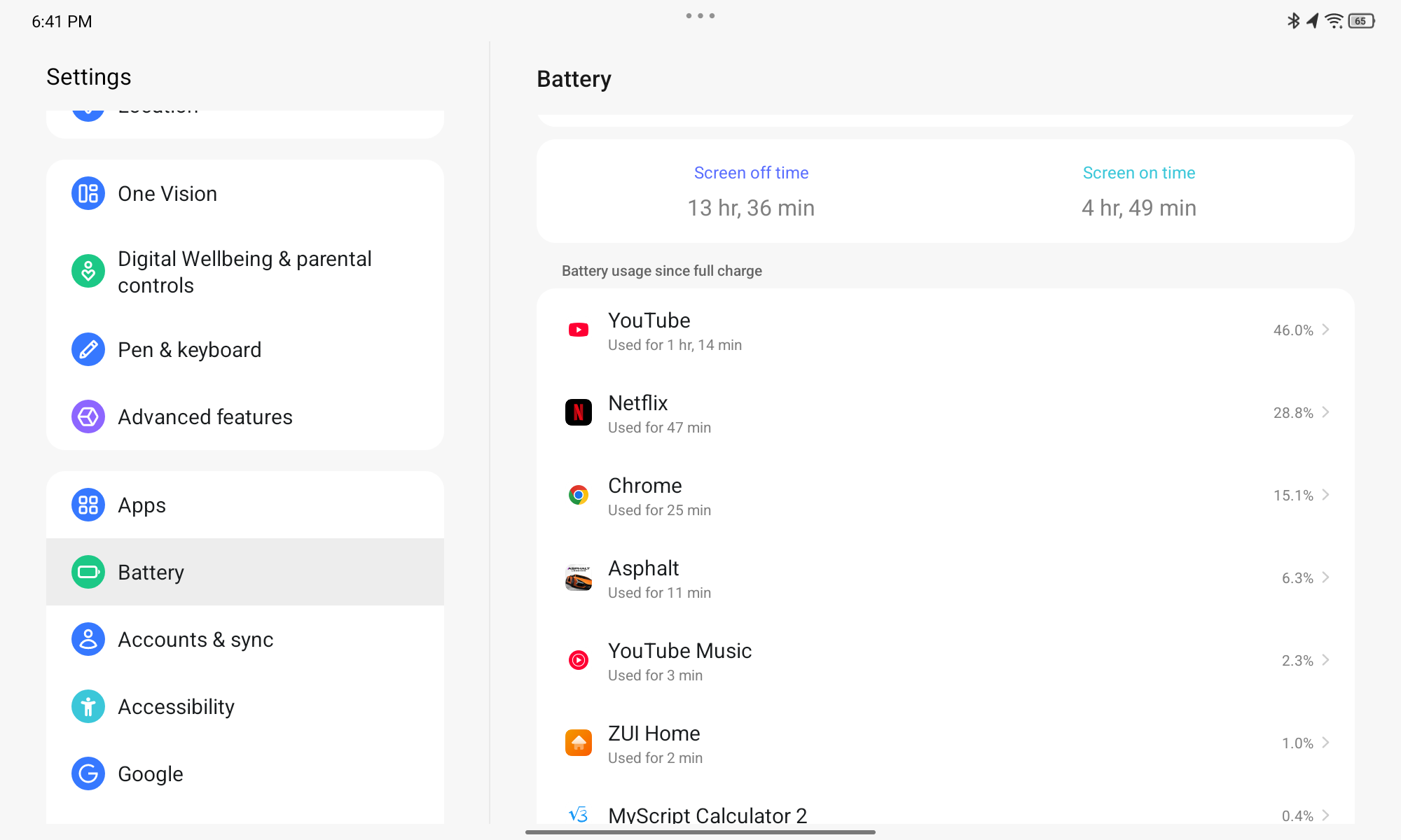 Lenovo Tab Plus review software screenshot 1