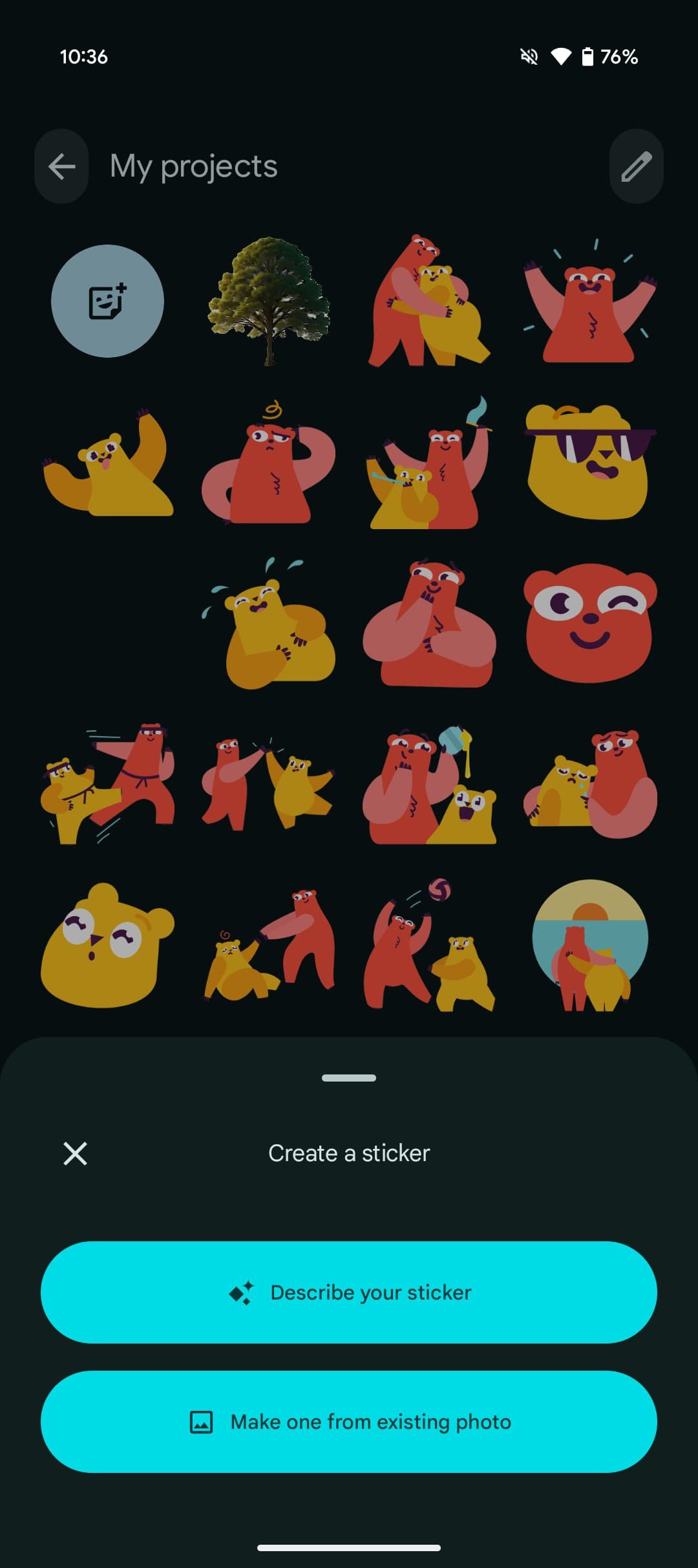 Pixel Studio Create a sticker option