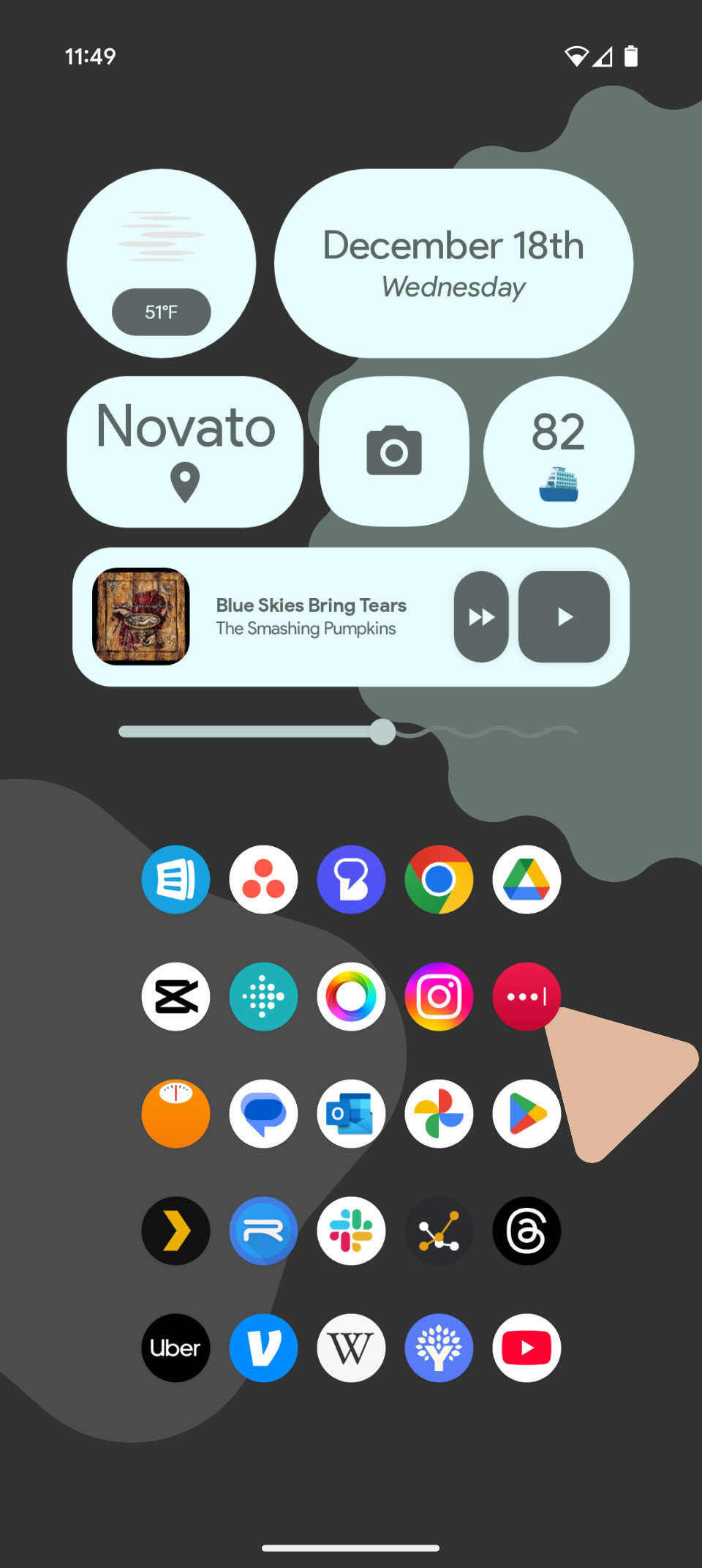 Custom home screen layout made with KWGT