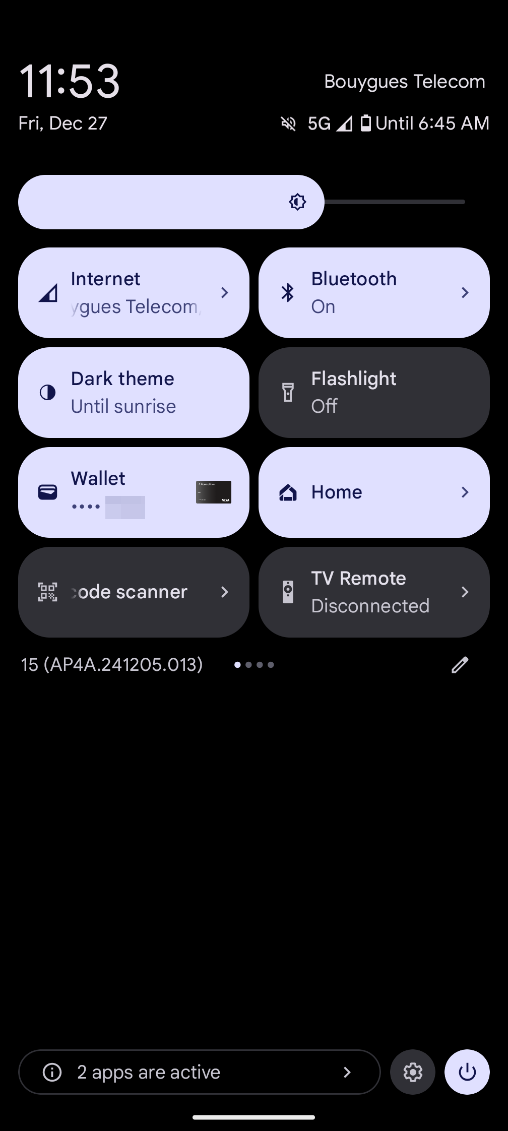 android 15 quick settings home panel