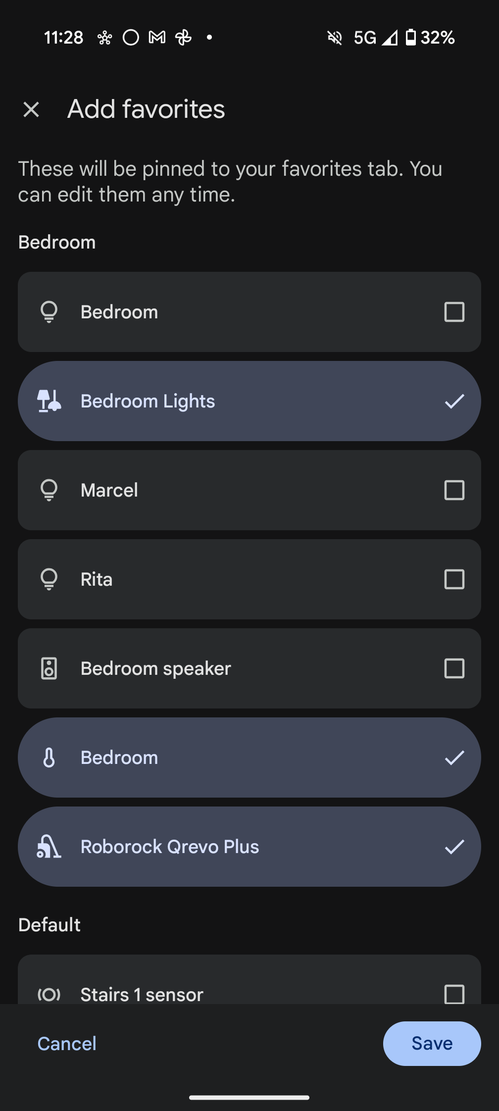 Google Home App Favorites Added 1