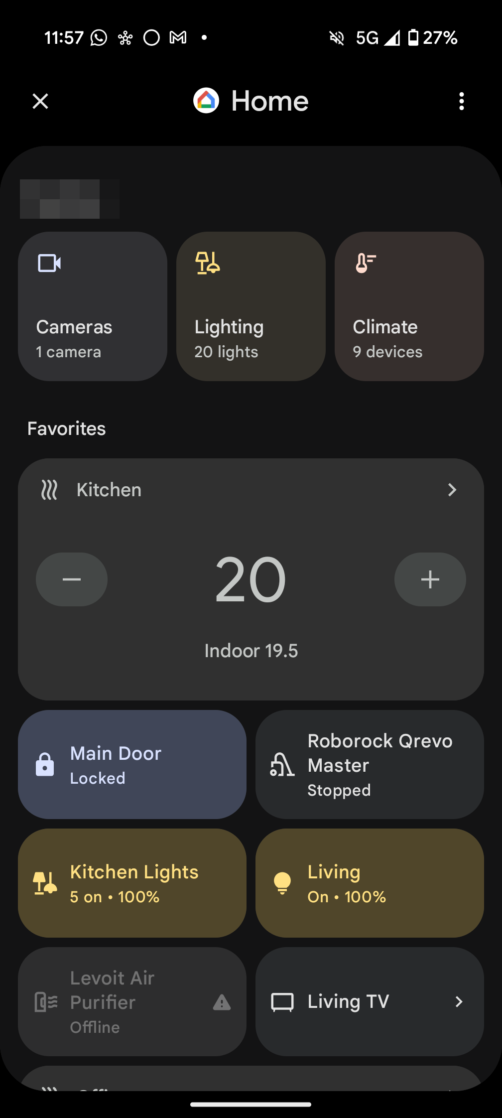 google smart home panel