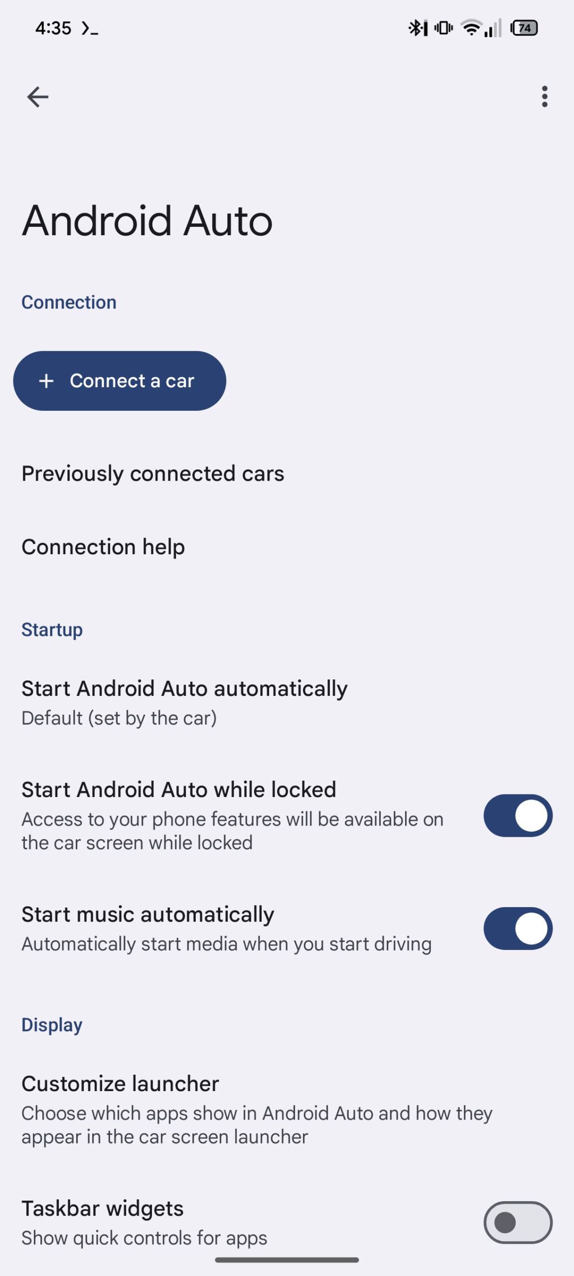 Android Auto settings old 1