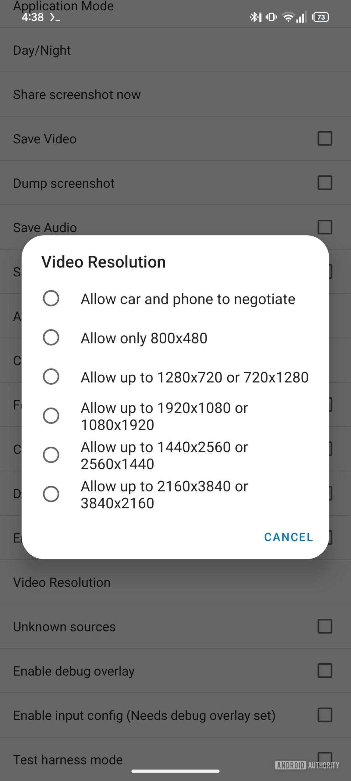 Android auto video resolution new