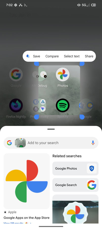 Compare circle for search