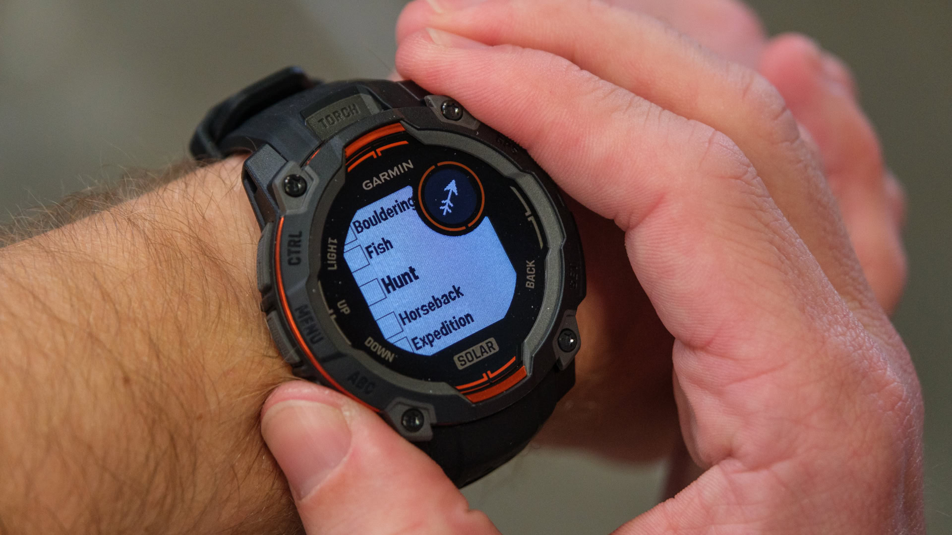 Garmin Instinct 3 Solar activity menu