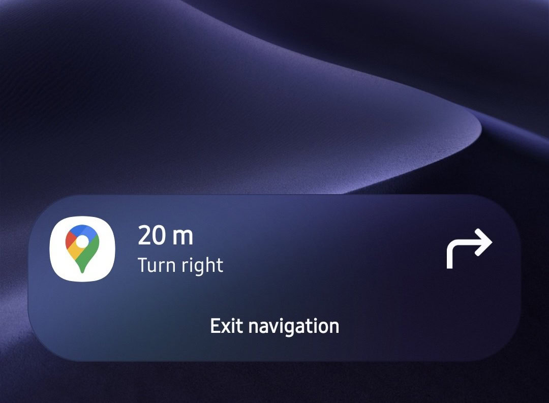 Google Maps Now Bar support on One UI 7 1