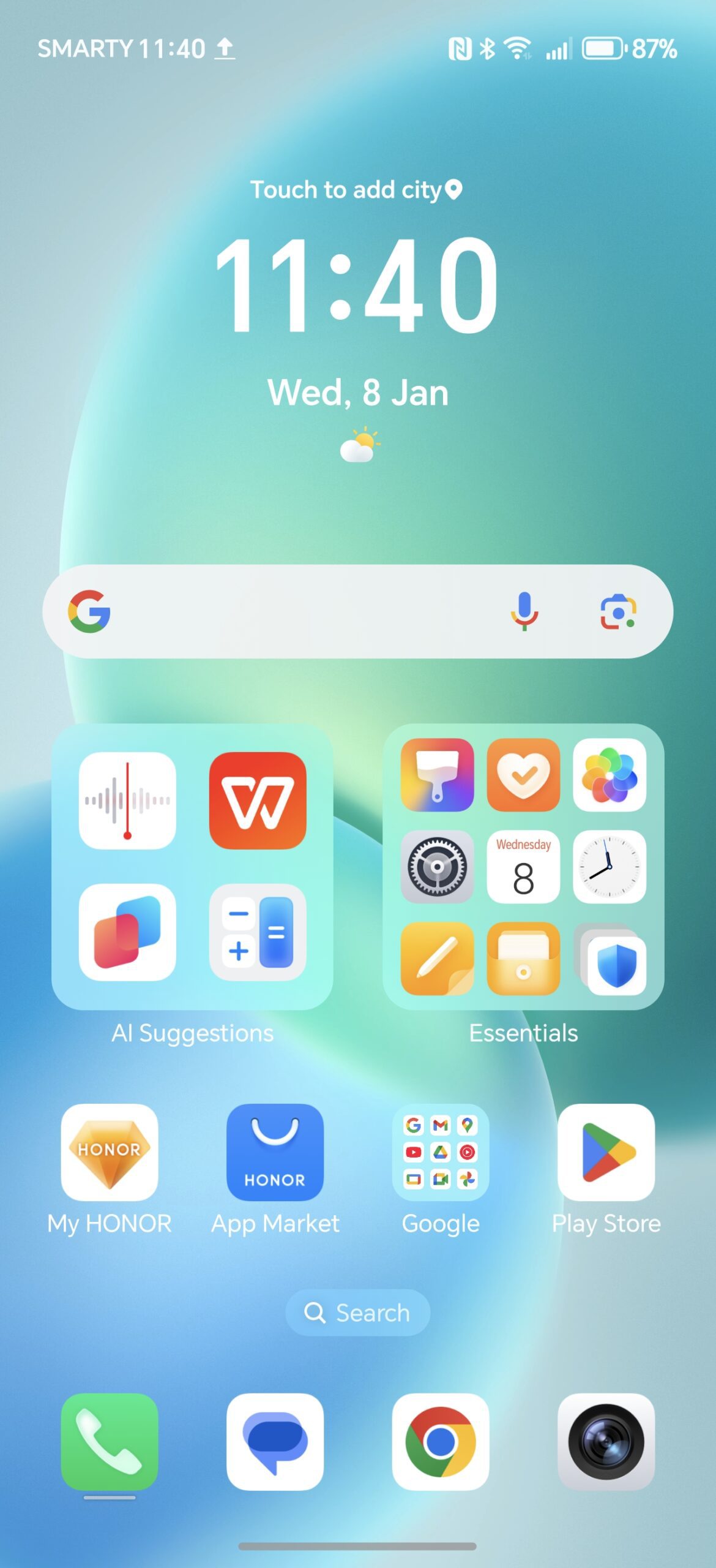 HONOR Magic OS 9 homescreen