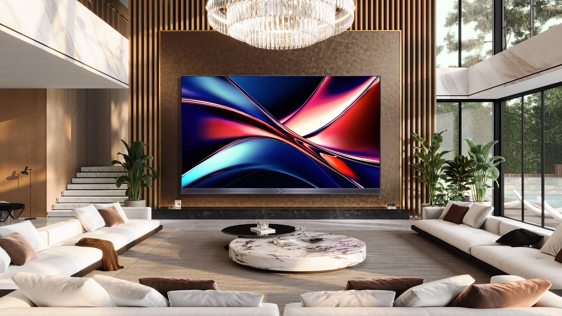 Stock image of the Hisense 136MX MicroLED TV