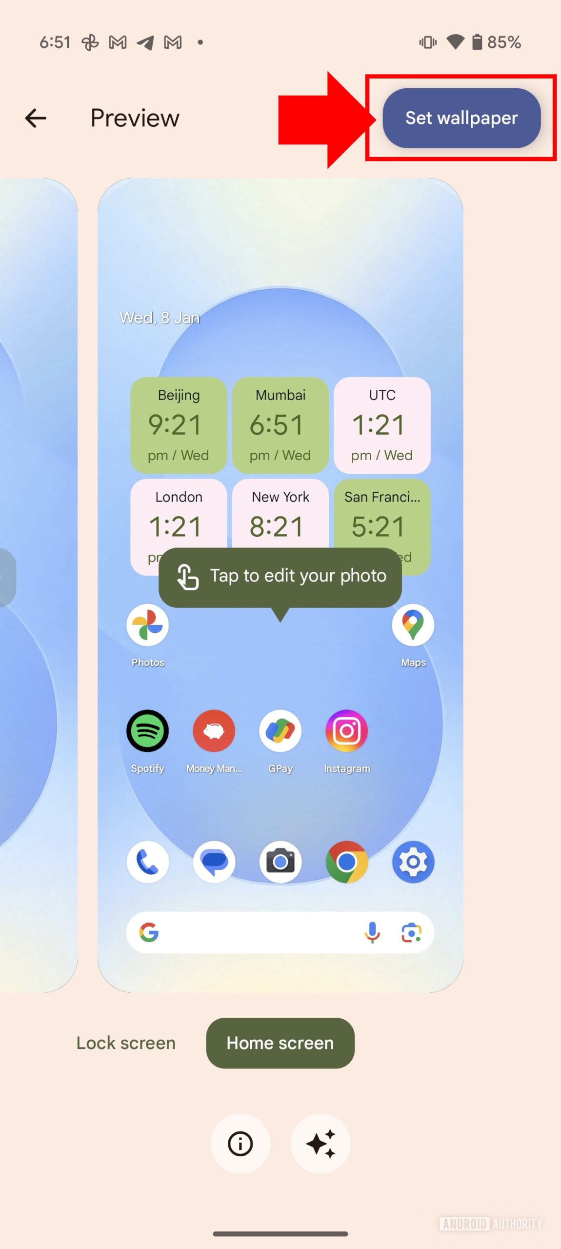 How to set wallpaper on Android Google Pixel 9 Pro XL on Android 15 4