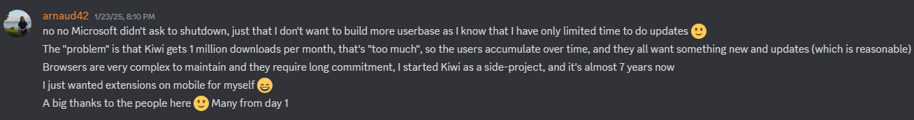 Kiwi Browser Discord Arnaud42 developer