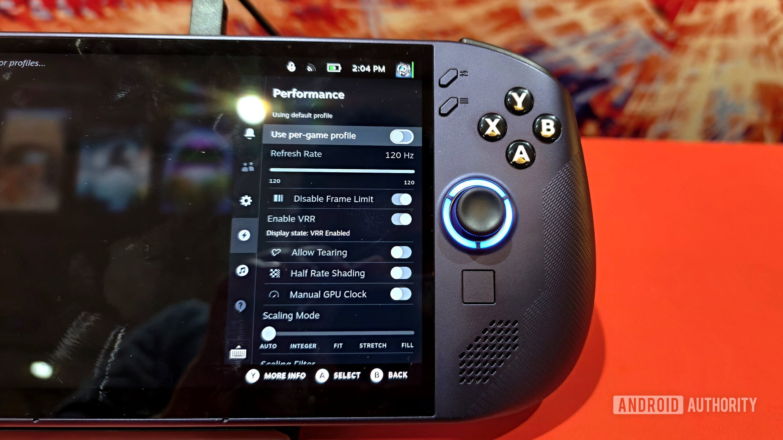 Lenovo Legion Go S Steam system menu