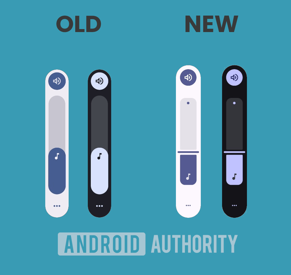 Old vs new volume slider design