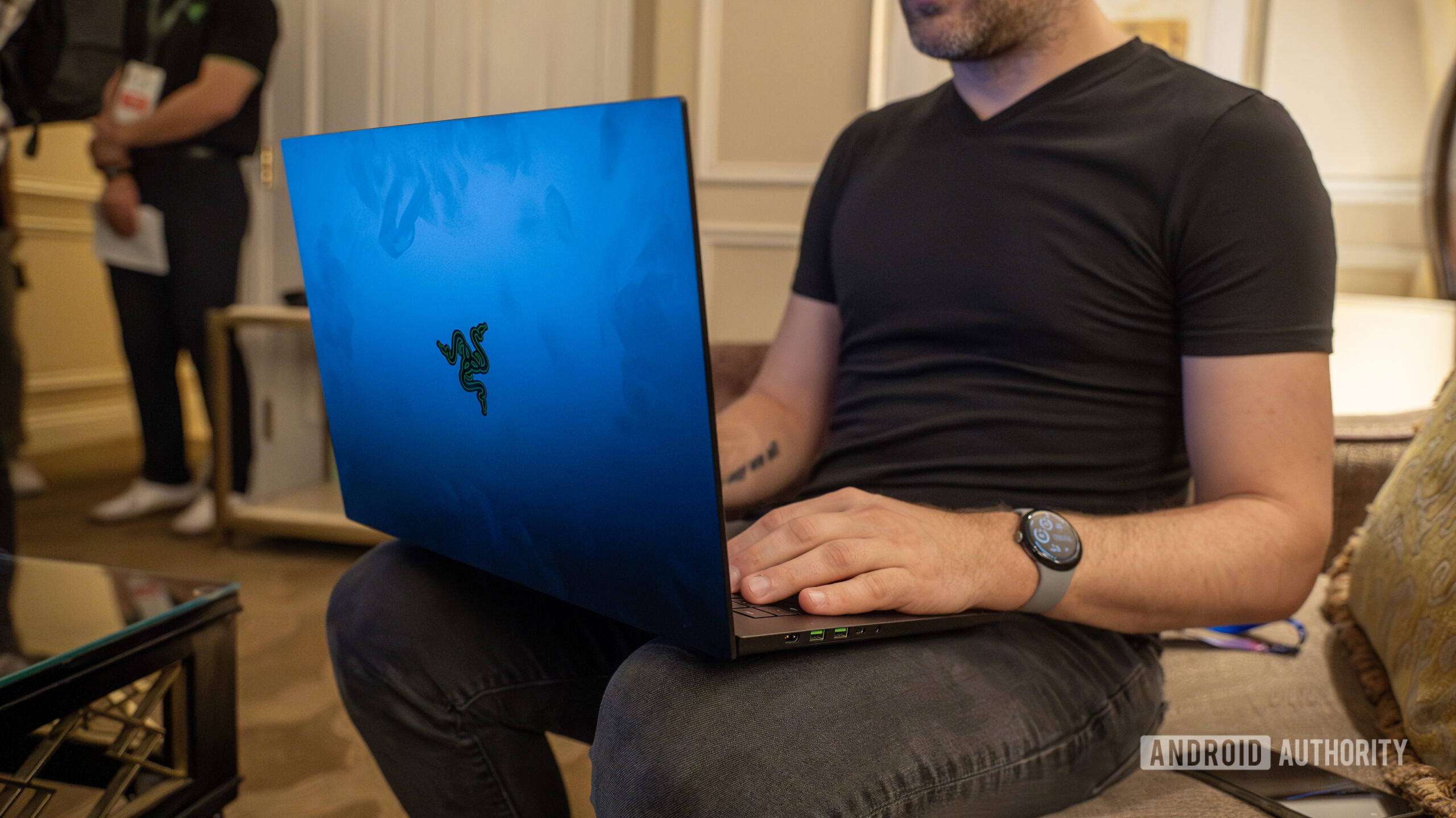 Razer Blade 16 (2025) with logo being used on lap