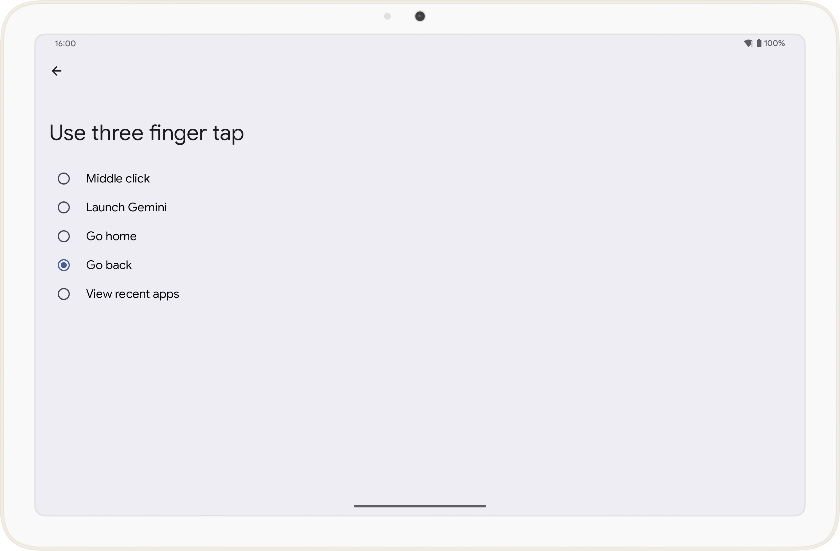 Three finger tap customization on Android