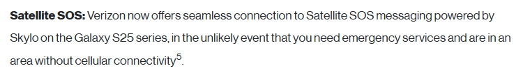 Verizon enables Satellite SOS on Galaxy S25 in the US with Skylo