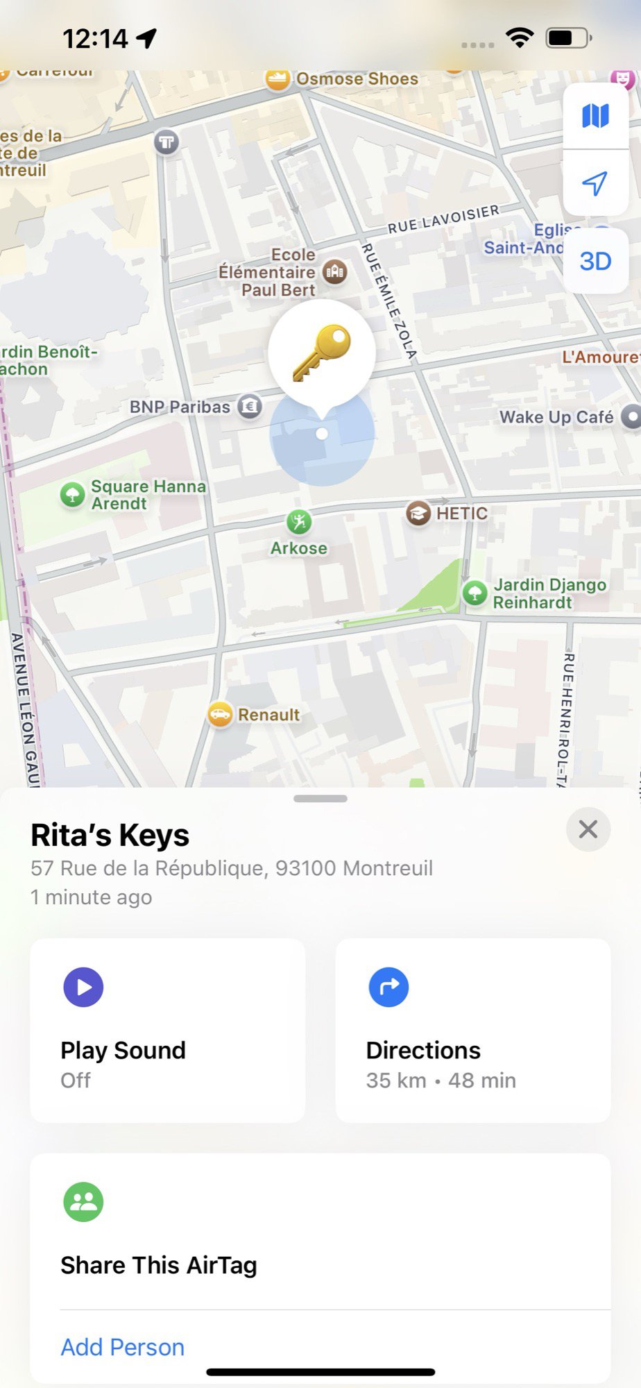 Bluetooth trackers test 3 lost in Paris Apple AirTag 1