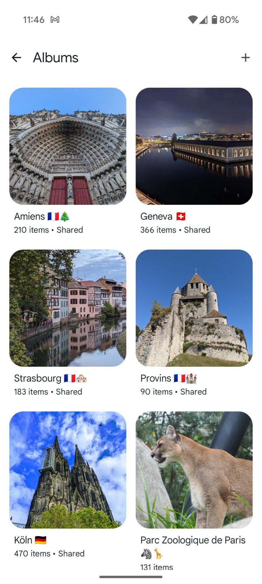 google photos albums screenshot