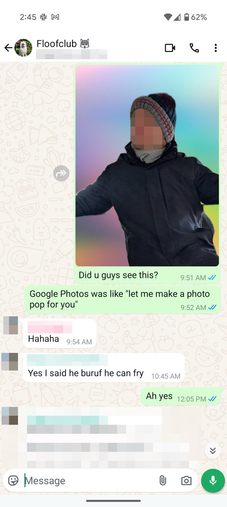 google photos memories screenshot whatsapp 1