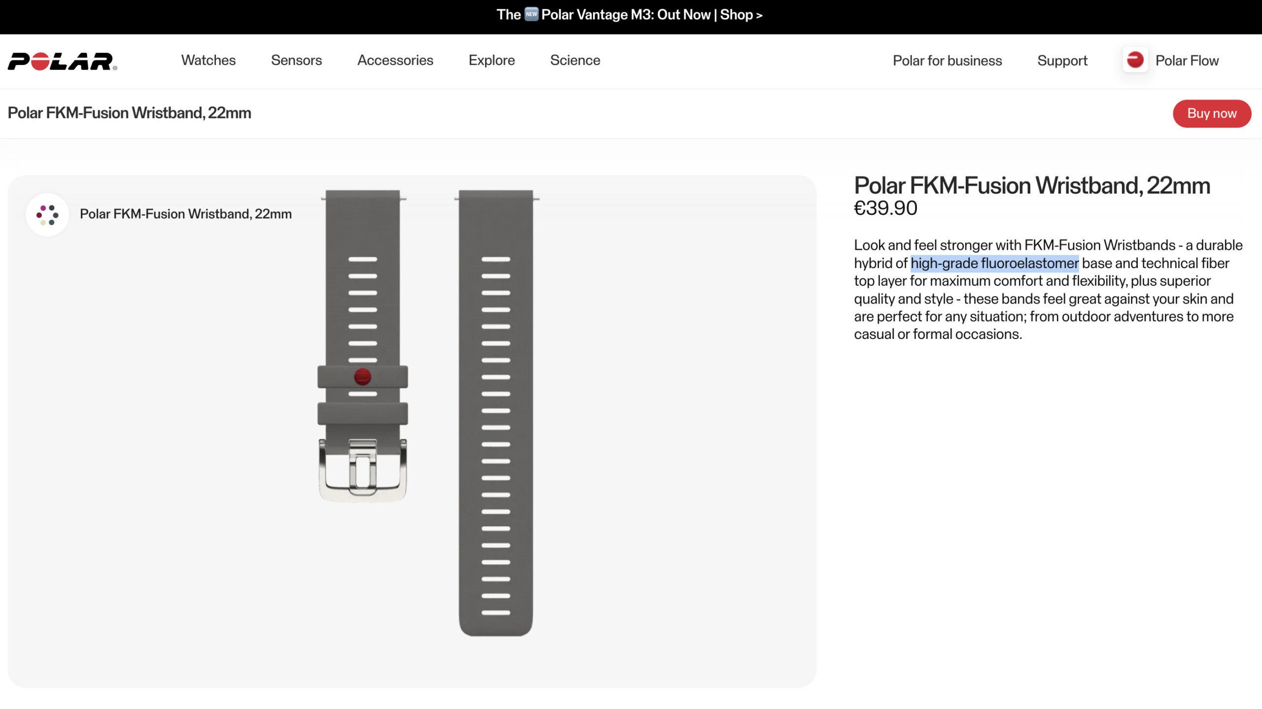 polar fkm fusion wristband