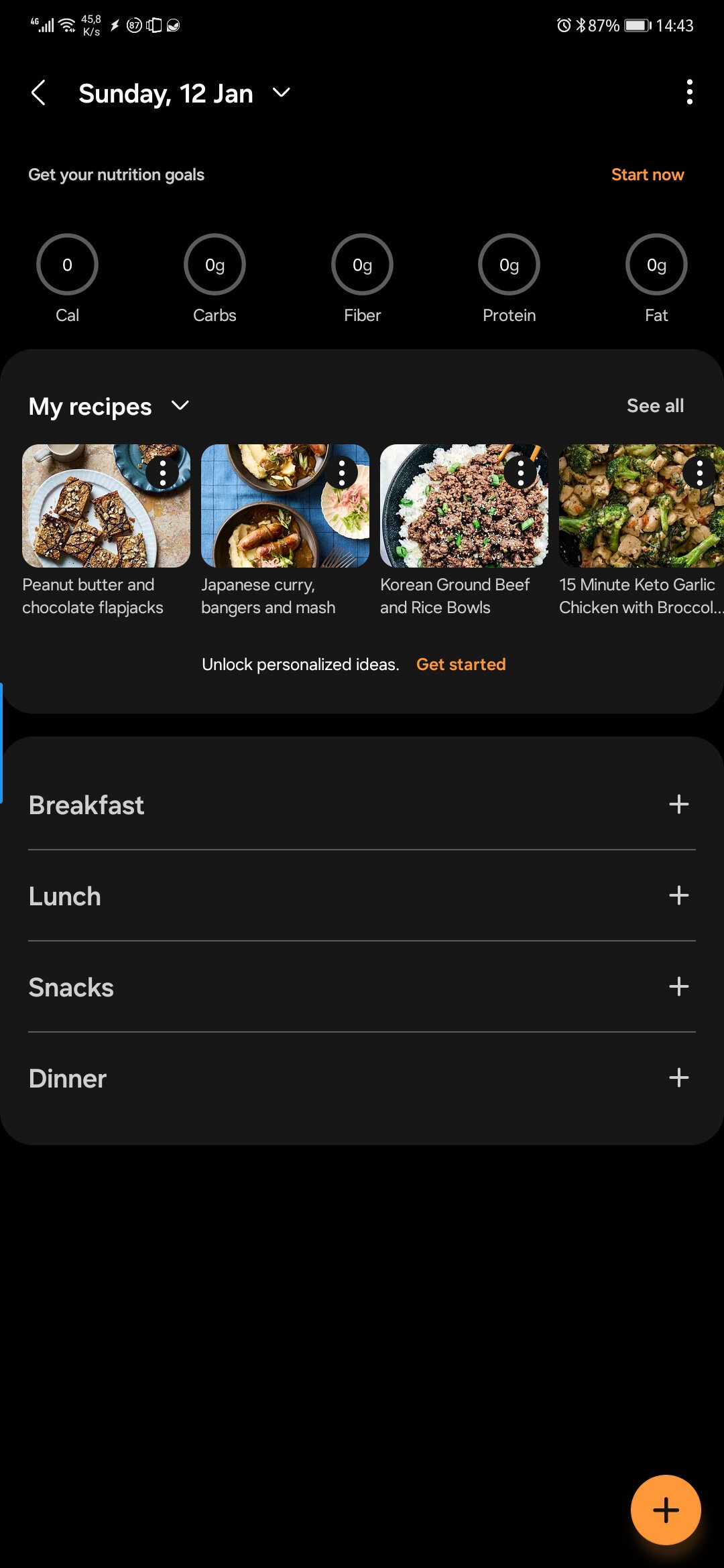 samsung food meal planner 2